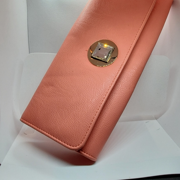 Vintage Gunne Sax Pink Leather Clutch - Picture 2 of 10